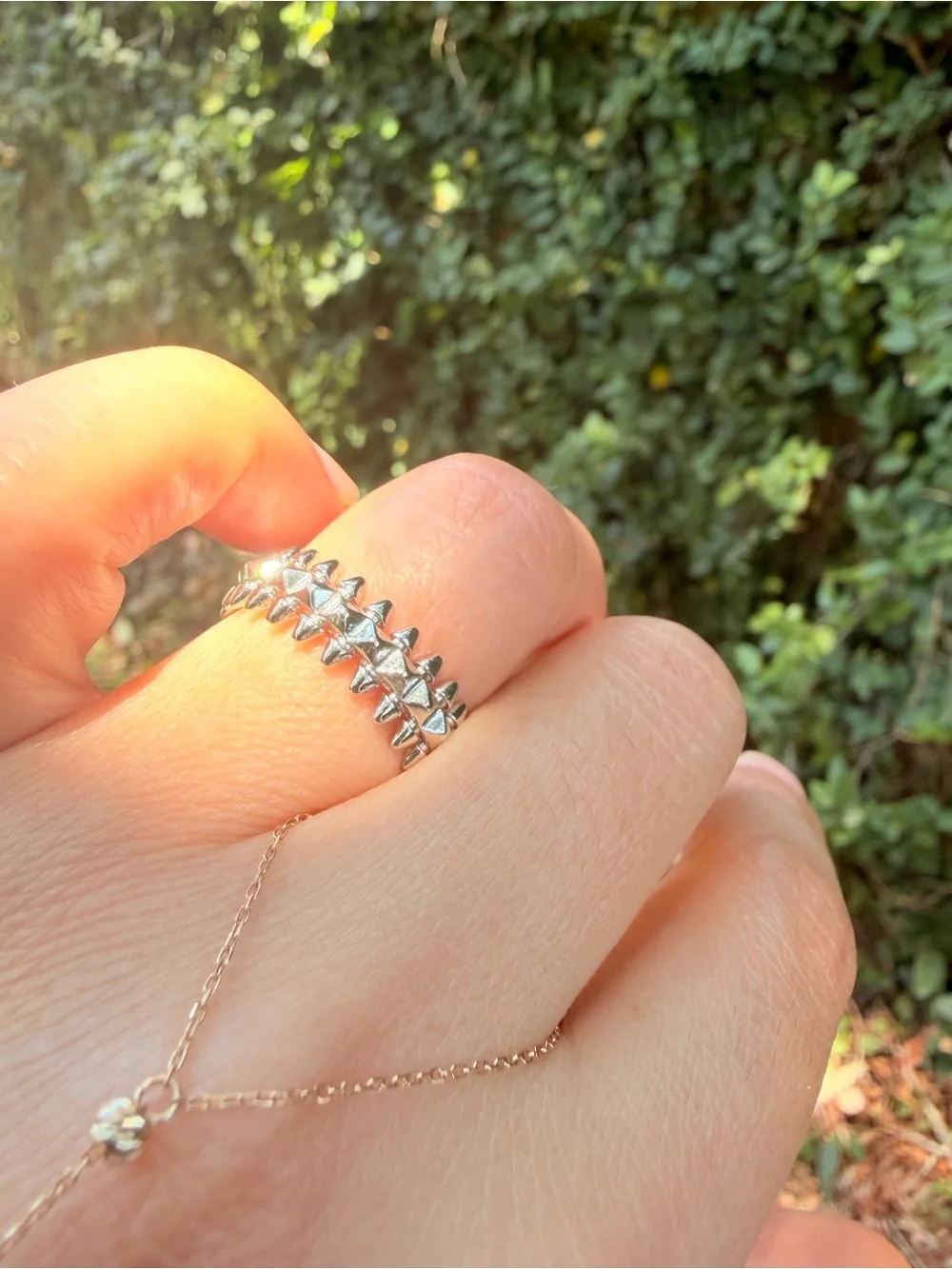 RingsTextured Spike-Detail Women’s Ring - Silver